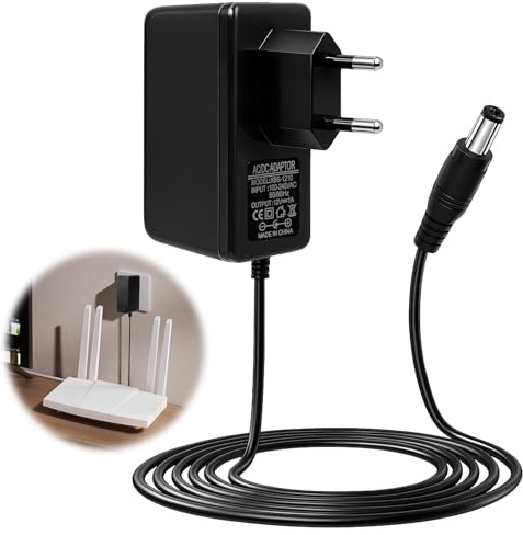 12V 1A Adaptateur d'alimentation Universelle, 1M avec Jack 5,5×2,5mm,Transformateur Secteur 100 240V pour Box TV, LED, caméra, routeur, hub USB, voiturette,et Autres Appareils Électroniques