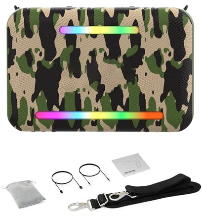 Greensen Tragbarer Lautsprecher, 120W Super-Bass Tragbarer Lautsprecher mit RGB-Lichtern, Drahtloses 5.3, 24000mAh für Partys, Camping, Outdoor-Reisen (Tarnung)
