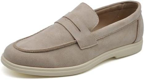 IF Fashion Scarpe Mocassini Slip On Loafers da Uomo in Camoscio Sintetico Pelle Scamosciato Eleganti e Casual 2Y353-1 Khaki N.45