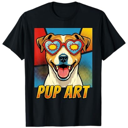 Russell Terrier Pop Art Hund Retro Comic Stil T-Shirt