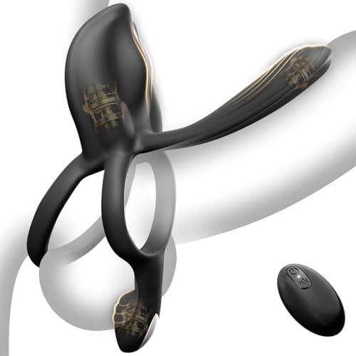 Vibrating Cock Ring Sex Toys - 3 Motor Penis Ring | Cock Ring with Clitoral Stimulator Vibrator, Remote Control Cockring with 10 Modes, Mens Adult Sex Toys For Couple