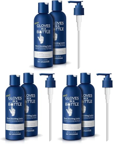 2 x 8oz Gloves In A Bottle Shielding Lotion+ 1 pump dispenser - for dry cracked skin (Pack of 3)