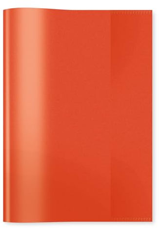 HERMA 7482 Heftumschläge A5 Transparent Rot, 25 Stück, Hefthüllen aus strapazierfähiger & abwischbarer Polypropylen-Folie, durchsichtige Heftschoner Set für Schulhefte, farbig