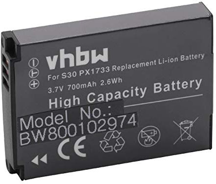 vhbw 1x Akku kompatibel mit Toshiba Camileo PA3893U-1CAMX150, S30 HD, S30 Videokamera Camcorder (700 mAh, 3,7 V, Li-Ion)