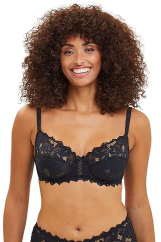 Sans Complexe - Arum - Soutien-Gorge Emboitant en Dentelle avec Armatures - Classique - Femme - Noir - 85C