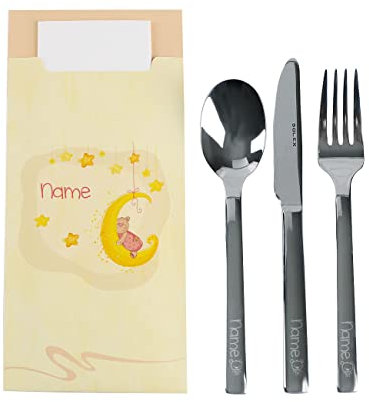 Striefchen® Kinderbesteck für Jungen und Mädchen mit Gratis Gravur Bärchen Rosa