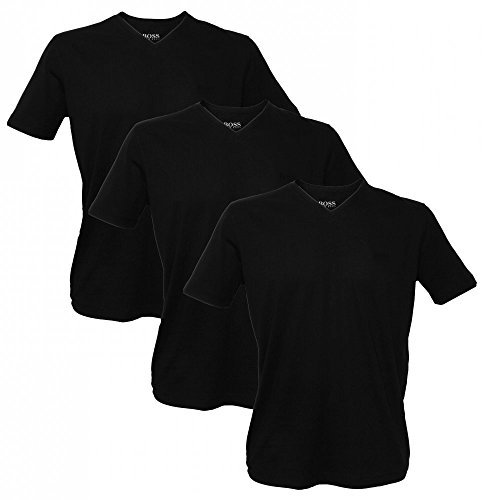 BOSS Hugo Herren T-Shirt Shirt SS VN - BM V - Ausschnitt, 3er Pack, Gr. Small, Schwarz (Black 1)