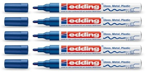 Gloss Paint Marker Edding 751, blue, Medium