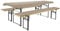 Brandsseller Auflagenset für Bierzeltgarnituren 3-teilig 2 Bankauflagen gepolstert 220x25 cm und 1 Tischdecke 240x90 cm für alle gängigen Festzeltgarnituren Bierbankauflagen Outdoor - Beige