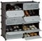 Relaxdays Schuhschrank mit 10 Fächern, Schuhregal groß, Steckregal Kunststoff, DIY, HxBxT ca. 90 x 94 x 37 cm, schwarz