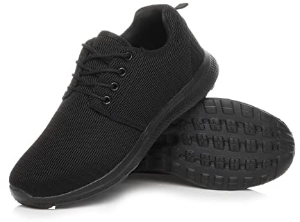 AJVANI lace up Casual Gym Running Fitness Sport Trainers Shoes Sneakers Size 9 43 Black