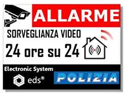 Egero - 8x Adesivi Deterrent Videosorveglianza Allarme Polizia Antifurto per Casa, Edilizia, Commercio, Garage. Adesivi di sorveglianza video di qualità professionale.