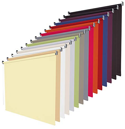 etusimo Verdunklungsrollo Seitenzugrollo Fenster Rollo - 14 Farben - Breite 62 bis 202 cm - Bedienung Kettenzug - verdunkelnd lichtundurchlässig - Montage Wand Decke (Größe 182 x 180 cm, Farbe Cream)