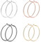 4 Paar Creolen Endless Ohrringe für Damen,Silber, Gold,Rosegold & schwarz.(4color-60mm)