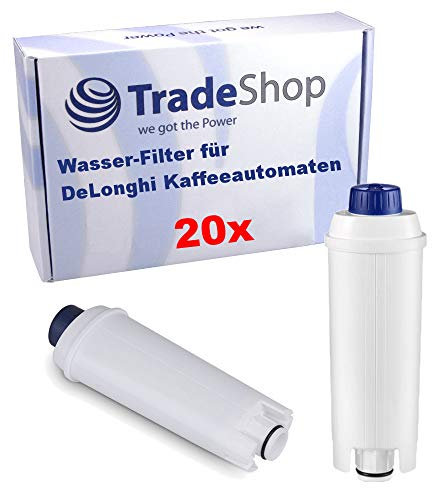 Trade-Shop 20x Wasser-Filter für viele Kaffeevollautomaten (z.B. DeLonghi ECAM Esam EATM BCO EC800 / Dinamica, Autentica, Magnifica, Primadonna) / Filterpatrone