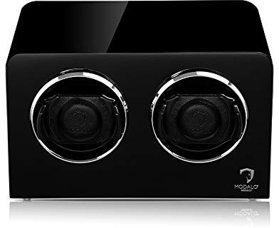 MODALO Uhrenbeweger (Watch Winder) Inspiration MV4 für 2 Uhren schwarzer Klavierlack…