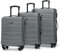 WITTCHEN Globe Line Reisekoffer 3-teiliges Kofferset Rollkoffer Trolley Handgepäck Hartschale aus ABS mit 4 Rollen Zahlenschloss Teleskopgriff | Grau