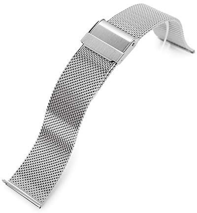 MiLTAT 20mm Quick Release Classic Superfine Mesh Milanese Watch Band Polished