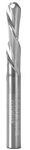 YONICO Carbide Ball Nose End Mill CNC Router Bits 2 Flute Spiral 1/4-Inch Dia. Downcut 1/4-Inch Shank 32215-SC