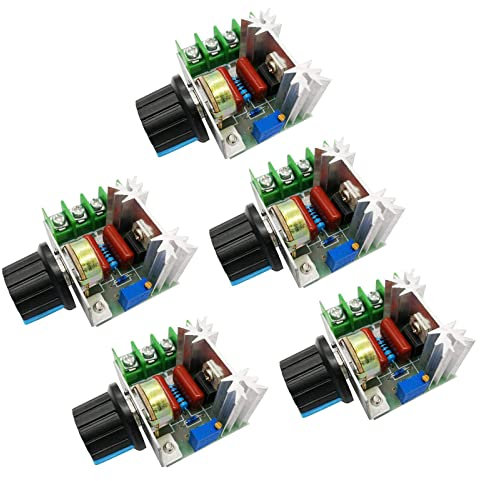 xocome 2000W Controlador de velocidad del motor de CA 50-220V 25A Regulador de voltaje ajustable Regulador electrónico Regulador del termostato (5 unidades)