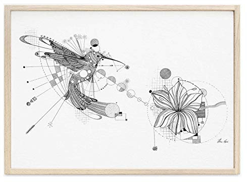 Ligarti Kunstdruck | hochwertiges Poster | Künstlerin Hanna Ligeti | (Kolibri Blume, A2)