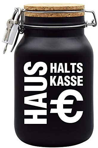 Spardose Haushaltskasse Geld Geschenk Idee Schwarz XL