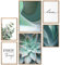 Papierschmiede® Mood Poster Set Green Love, Fertiges Bilder Set mit Rahmen (Holz, Natur), Wohnzimmer Deko Schlafzimmer, 2x DIN A3 und 4x DIN A4, Eukalyptus Agave Aloe Vera Grün