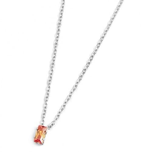 marlu COLLANA CON CRISTALLO BAGUETTE ARANCIONE ACCIAIO 2cn0048-h