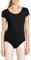 Lifup Damen Ballettanzug Kurzarm Body Gymnastikanzug Ballett Trikot Einteiler Bodysuit Schwarz M