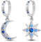 Parmuz Drop/Dangle Ohrringe für Frauen 925 Sterling Silver ohrringe hängend modern boho Leichtes Statement Boho Evil Eye Star Moon Liebe Huggie Ohrringe Schmuck Geschenk