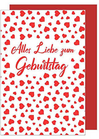 Edition Seidel Premium Geburtstagskarte mit Prägung und Umschlag. Glückwunschkarte Grusskarte Billet Happy Birthday Mann Frau Sprüche Karte Herzen (G3040 SW023)