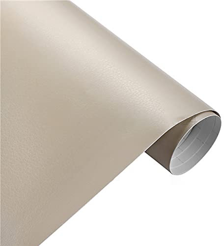 Selbstklebend Vinyl Autofolie, 30cmx152cm Auto Folie Selbstklebend Wasserdichter Auto Schutz Folie Vinyl Wrap Lackschutzfolie DIY Folie Autoaufkleber für Auto/Fahrrad/Motorrad DIY,Beige