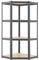 Juskys Eckregal Lageregal Corner Easy 160 x 75 x 40-75 cm - 320 kg, 4 Böden MDF Holz - Metall verzinkt - Schwerlastregal Steckregal Kellerregal Grau