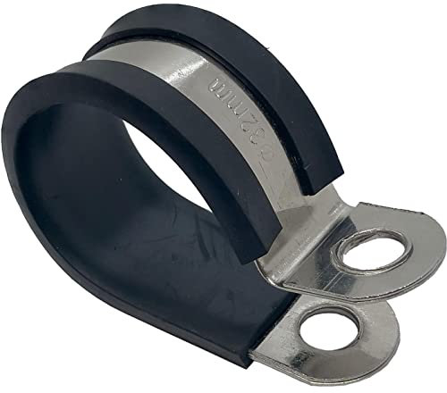 Lumonic 32mm Colliers de serrage avec garniture en caoutchouc, acier inoxydable V2A I Colliers de serrage à visser I Collier de serrage 32mm, Collier