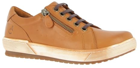 Andrea Conti Damen Schnür Halbschuh Leder Coole Laufsohle Trendfarbe 0066002, Größe:37 EU, Farbe:Braun