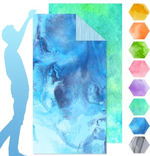 YICTION 2 Pack Mikrofaser Strandtuch XXL 180 x 90 cm, Microfaser Badetuch Groß, Ultra leicht, Schnelltrocknend & Sandfrei Microfaser Handtücher für Strand, Schwimmbad, Reisen, Yoga (Blau+Grün)