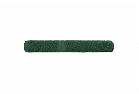 Brentfords 100% Cotton Hand Towel Premium Bathroom Highly Absorbent Bordered Quick Dry, Single Pack - 50 x 80cm - Forest Green