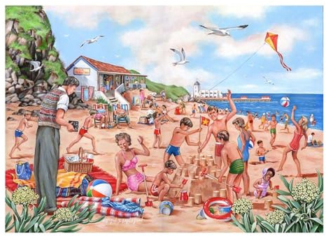 The House of Puzzles Say Cheese, Big 500 Piece Jigsaw | Extra Large Pieces, Artist Illustrated, Scenic Landscape, Deluxe Puzzle Gift for Adults