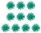 PATIKIL 10Stk 2.8 Chiffon Blumen Netz Stoff Blumen Nähen Gewebe Ornamente Stirnband Verzierungen für Heimwerker Handwerk Hochzeit Dekor Türkis