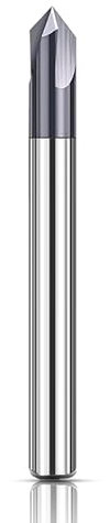 ASNOMY Fresa de biselado VHM de 3 mm con 3 flautas en V, fresadora de ranura de 90 grados, fresadora CNC con revestimiento TiAlN para máquinas herramientas y biselados