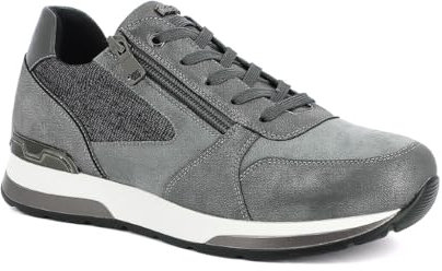 inblu Sneakers Donna con Cerniera, Scarpe da Ginnastica con Lacci, Grigio, 37 EU