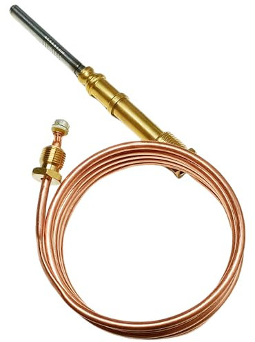 Greatshow 3834 48 Inch Heavy Duty Thermocouple Nickel Plated Fits for Pizza Ovens,Boilers, Water heaters,Gas Furnaces Thermocouple Replacement