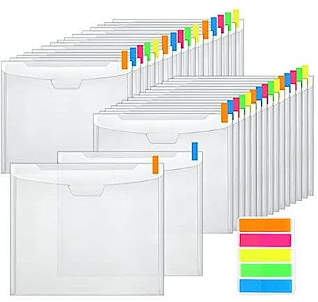 Puooifrty 36 Stück Scrapbook-Organisation mit Schnallen-Design, mit 100 mehrfarbigen Klebe-Index-Tabs für 30,5 x 30,5 cm Papier