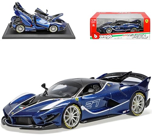 Generisch Ferrari FXX-K Evo V12 Coupe Blau Nr 27 mit Sockel 18-16012 1/18 Burago Modell Auto