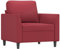 vidaXL Fauteuil, Chaise de Relaxation avec Coussin, Siège avec Accoudoirs et Dossier, Fauteuil TV de Salon, Moderne, Rouge Bordeaux Similicuir