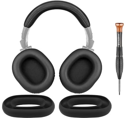 SOULWIT Mousse Coussin Coussinets + Bandeau de Rechange + Couvre-coussinets en silicone, Kit de Remplacement pour ATH M50, M50X, M50XWH, M50XBT, M50XBT2, M50S/LE Casque, Coussinets Pièce de Réparation