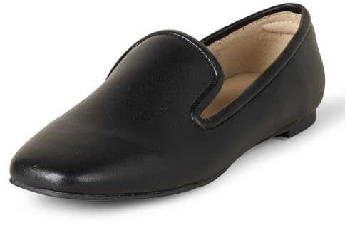 Amazon Essentials Damen Weicher, minimalistischer Slipper, Schwarz Kunstleder, 42 EU