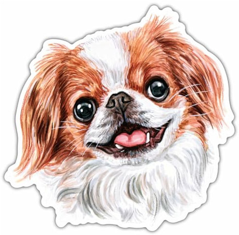 Samunshi® Japan Chin Aufkleber Car Decal Sticker für Mofa Fahrrad Roller oder Auto Sticker Fahrrad Mtb Mountainbike Rennrad Hund Dog Dogo 15cm Japan Chin