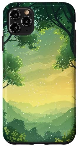 iPhone 11 Pro Max Green Mountain Pop Mount Socket Art Work Tree Woods Case