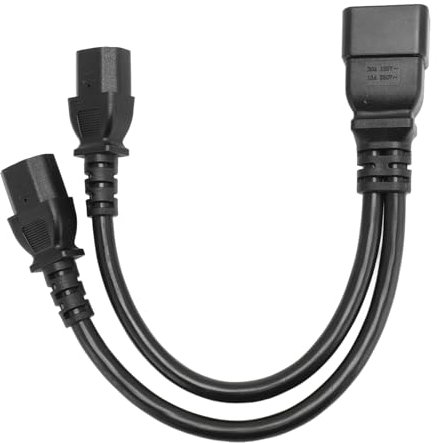IEC320 C20 auf Dual-C13-Splitter-Netzkabel, IEC320 C20-Stecker auf IEC320 C13-Buchse, Y-Splitter-Funktionskonverter-Adapterkabel